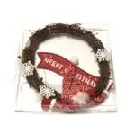 Rattan Wreath W Car 21x21x2cm